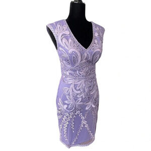 Sue Wong Embroidered Dress Light Purple
